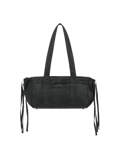 String square shoulder bag BLACK