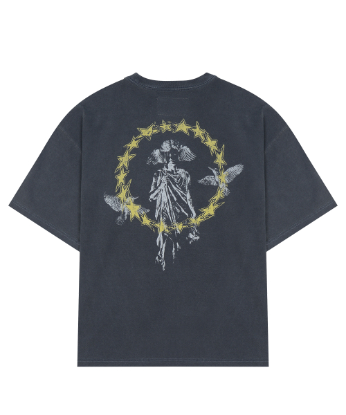 HALCYON STATUE WASHED T-SHIRT / NAVY