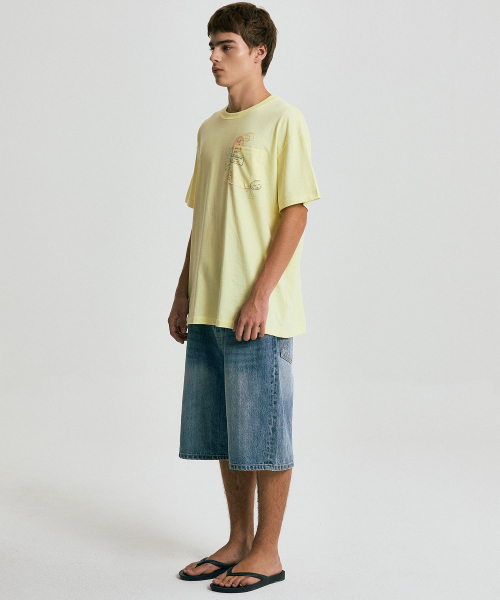 PASSPORT STAMP T-SHIRT / Light yellow
