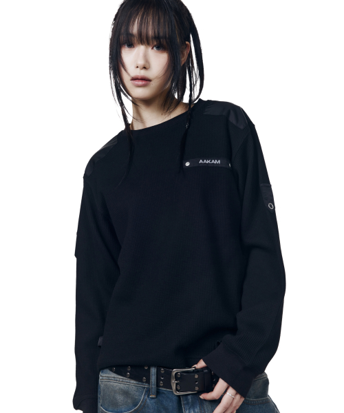 Waffle Aviator Long Sleeve (Black)