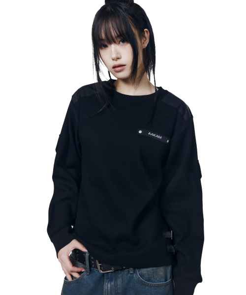 Waffle Aviator Long Sleeve (Black)