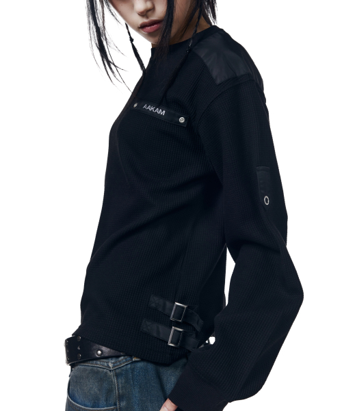 Waffle Aviator Long Sleeve (Black)