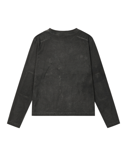 Military Dyed Henry Neck Long Sleeve (Black)