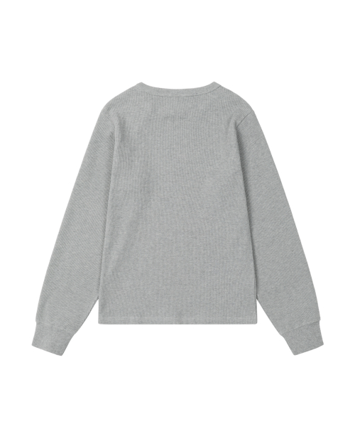 Slant Henry Neck Long Sleeve (Gray)