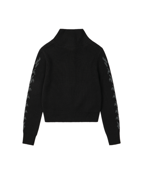 Gothic Jacquard Knit Zip-Up (Black)