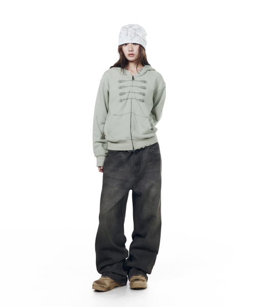 Napoleon Printed Zip-Up Hoodie (Mint)