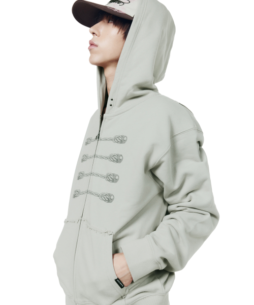 Napoleon Printed Zip-Up Hoodie (Mint)