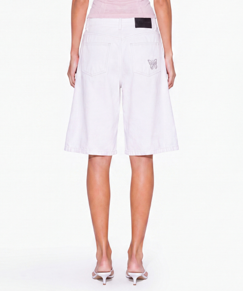 BUTTERFLY DENIM BERMUDA PANTS_IVORY