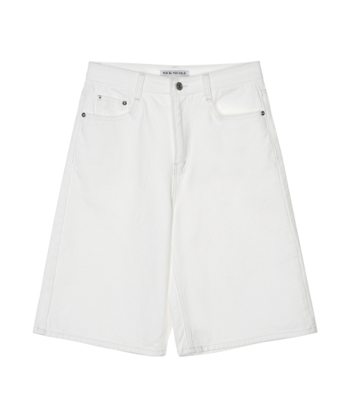 BUTTERFLY DENIM BERMUDA PANTS_IVORY