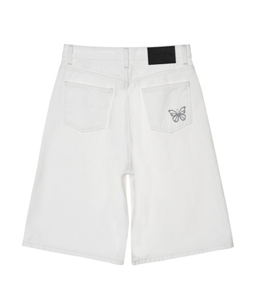 BUTTERFLY DENIM BERMUDA PANTS_IVORY