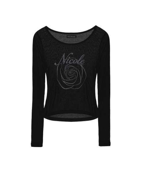 NICOLE ROSE LONG SLEEVE TOP_BLACK
