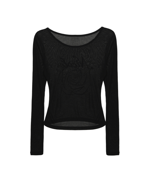 NICOLE ROSE LONG SLEEVE TOP_BLACK
