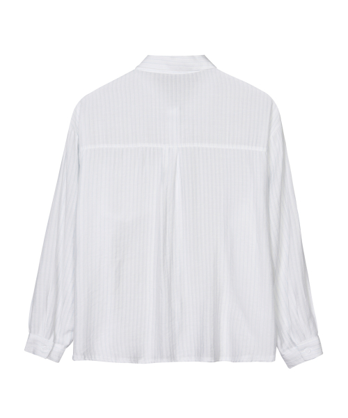SHEER STRIPE OVERSIZED SHIRT_IVORY