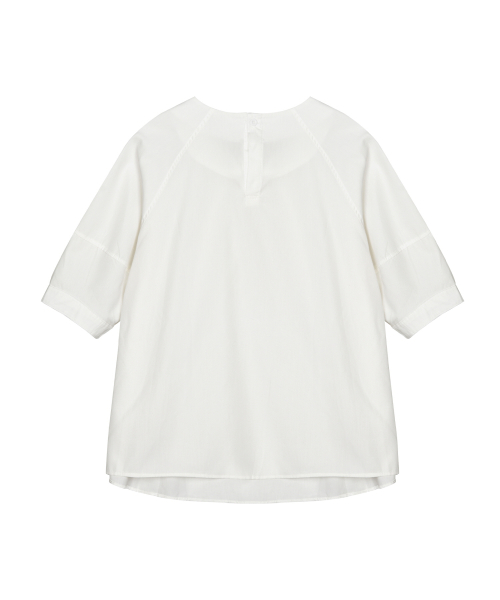 COTTON GATHER BLOUSE_IVORY