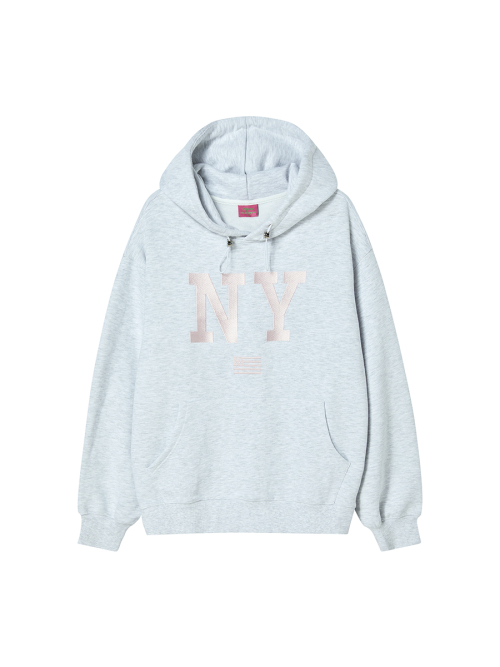 NY FLAG HOODIE HEATHER GREY
