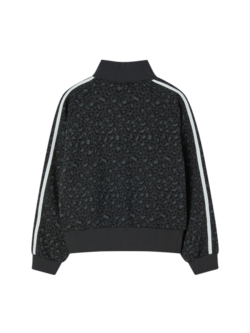 LEOPARD ZIP UP BLACK
