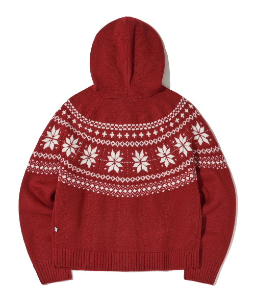 Nordic Hygge Hooded Cardigan_Red