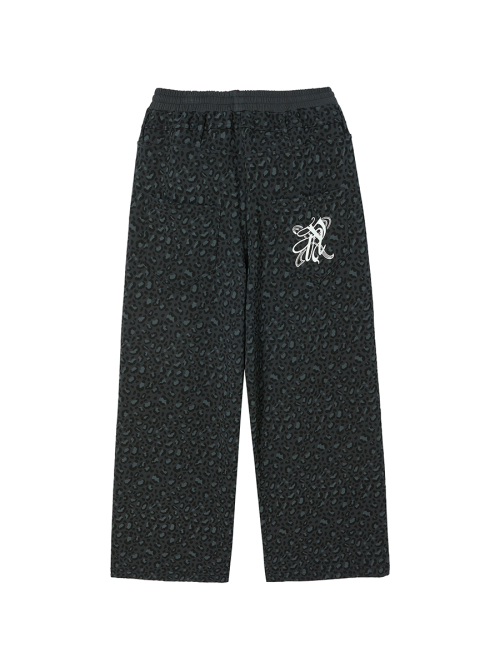 LEOPARD JOGGER PANTS BLACK