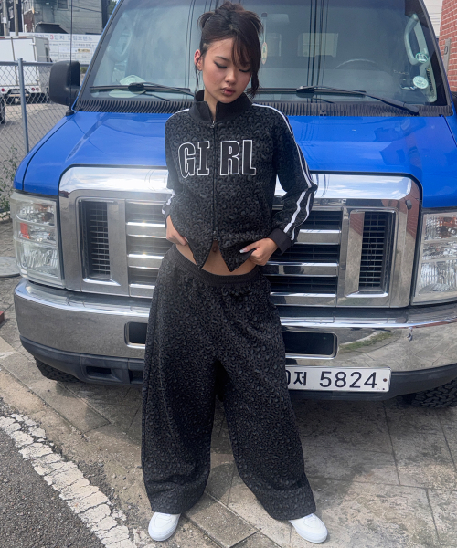 LEOPARD JOGGER PANTS BLACK