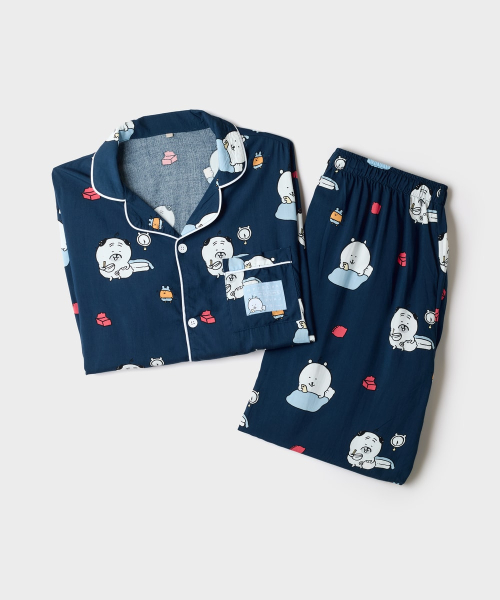 [DAMGOMI] Long Sleeve Pajama (RE)(Navy)_SPPPG49U01