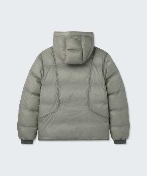 [시티 레저] 시어 레이어 후디드 다운 재킷 [그레이]