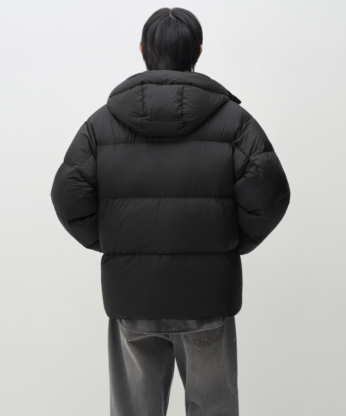 시어 립스탑 후디드 다운 재킷