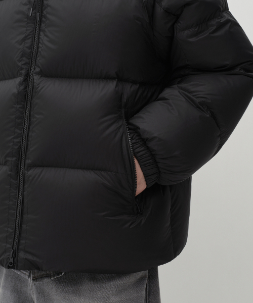 시어 립스탑 후디드 다운 재킷