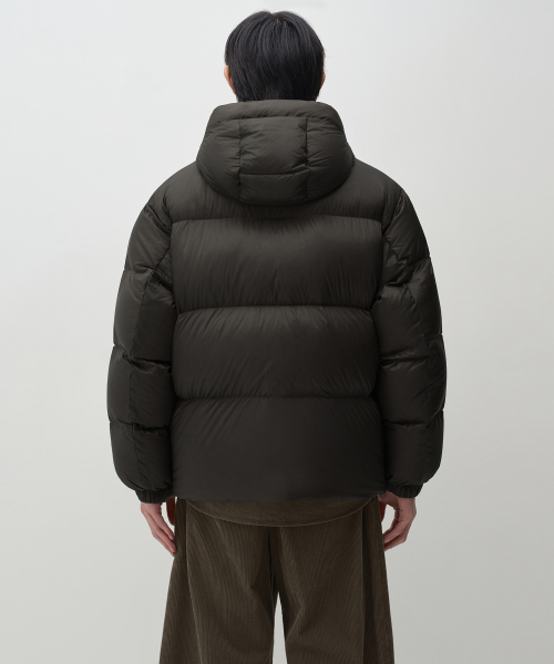 시어 립스탑 후디드 다운 재킷