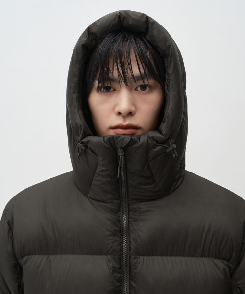 시어 립스탑 후디드 다운 재킷