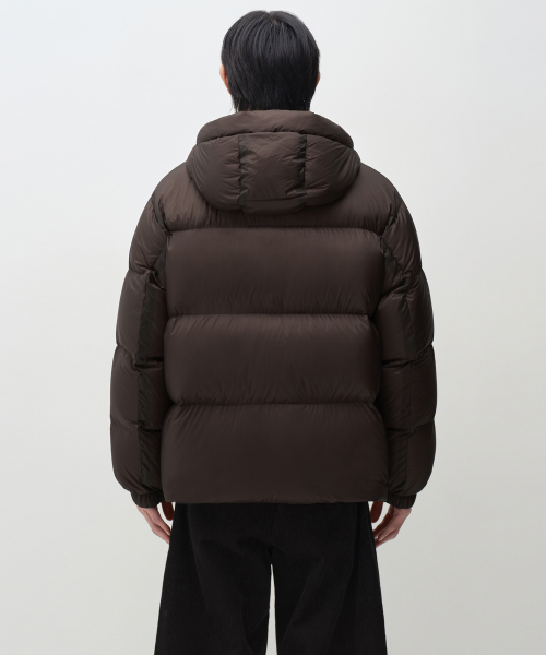 시어 립스탑 후디드 다운 재킷
