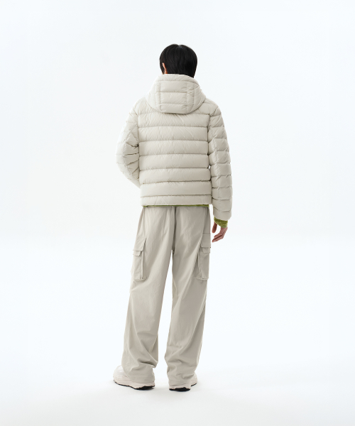 [시티 레저] 후디드 미드웨이트 다운 재킷 [스톤 화이트]