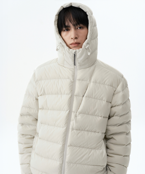 [시티 레저] 후디드 미드웨이트 다운 재킷 [스톤 화이트]