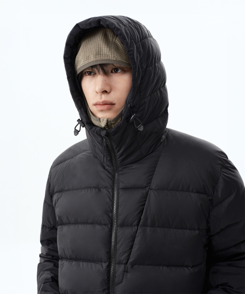 [시티 레저] 후디드 미드웨이트 다운 재킷 [블랙]