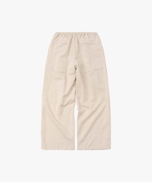 Two-Tuck Linen Like Pants_Ivory