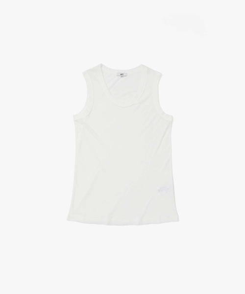 Sheered Cut Off Sleeveless_White