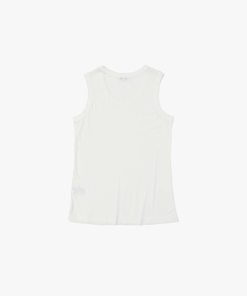 Sheered Cut Off Sleeveless_White