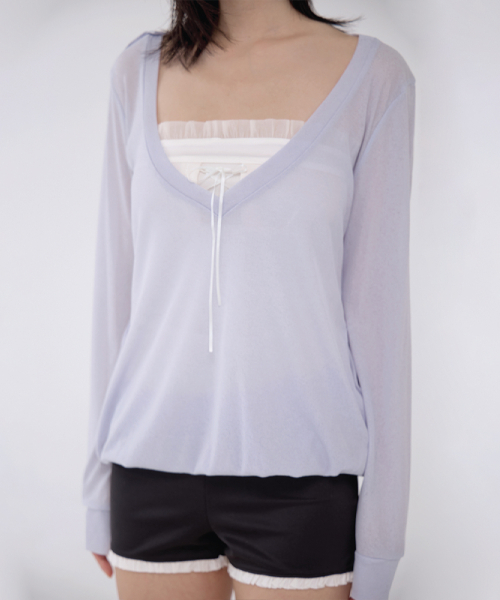 CLOUD V-NECK ICE BLUE