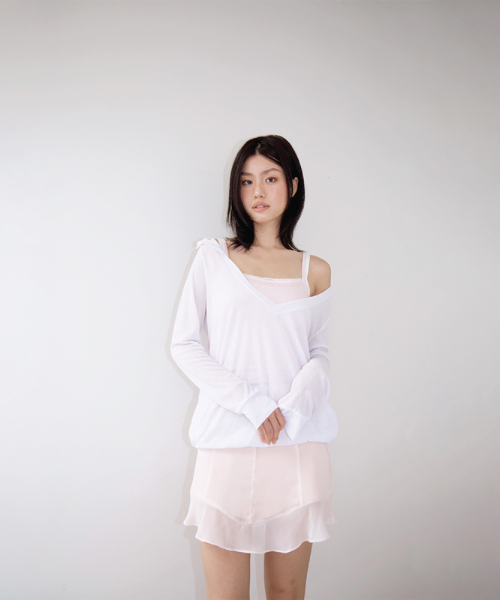 CLOUD V-NECK SHELL WHITE