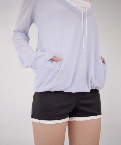 FRILL SHORTS BLACK