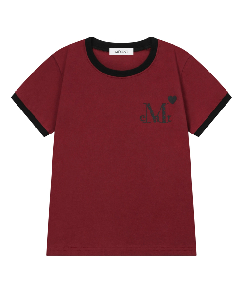 LOVRITS MINI HEART LOGO RINGER HALF T (2COLOR)