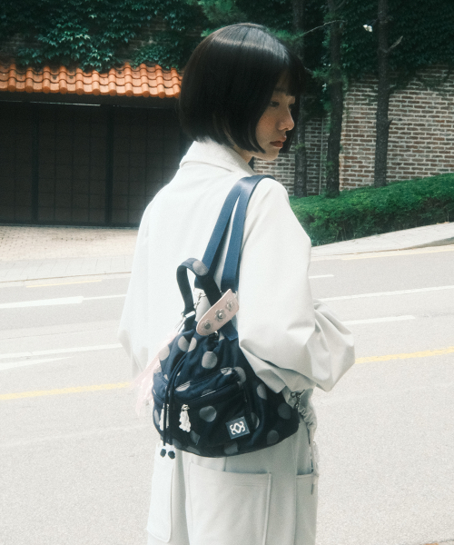 Dotty Bucket Bag (Navy)