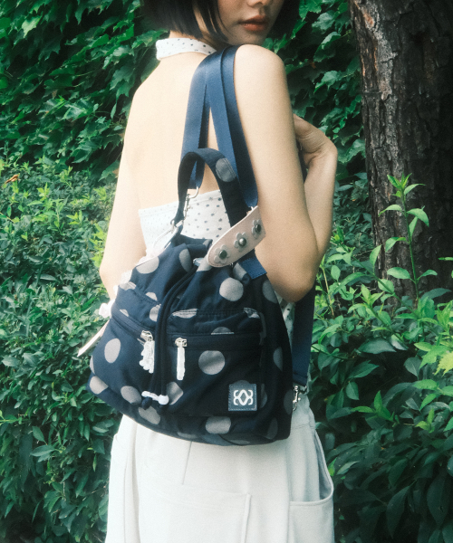 Dotty Bucket Bag (Navy)