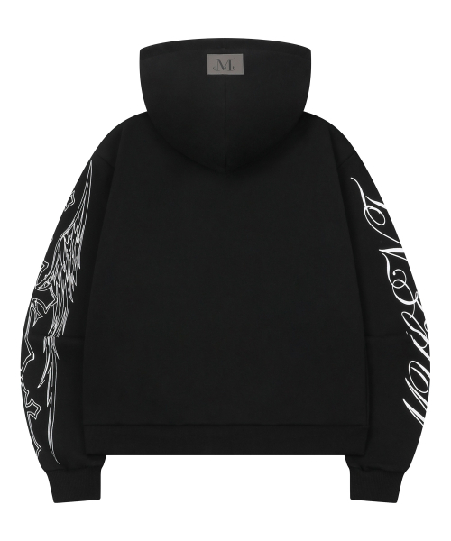 POZEN MIX LETTERING HOOD ZIP-UP UNISEX