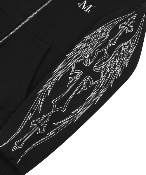 POZEN MIX LETTERING HOOD ZIP-UP UNISEX