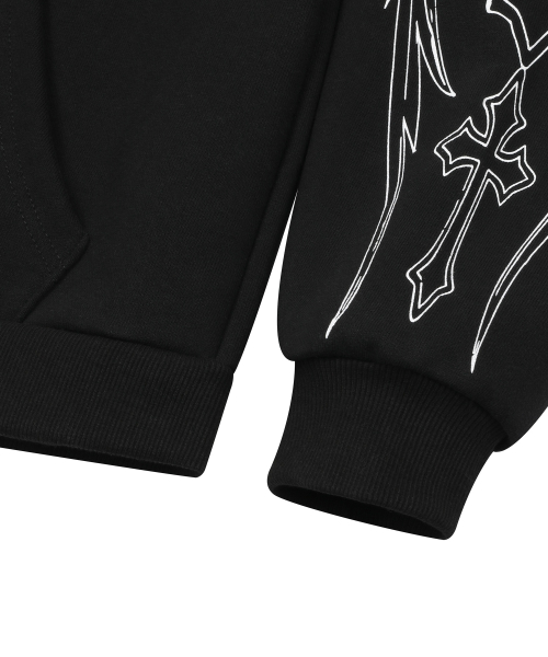 POZEN MIX LETTERING HOOD ZIP-UP UNISEX