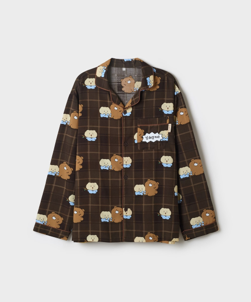 [망그러진곰] 긴팔 파자마(Brown)_SPPPG49U03