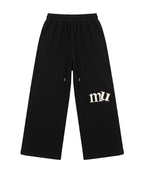 SIDE PATCH WIDE BANDING PANTS [BLACK]