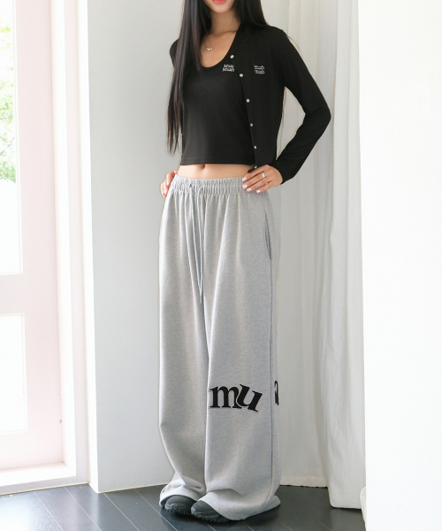 SIDE PATCH WIDE BANDING PANTS [GRAY]