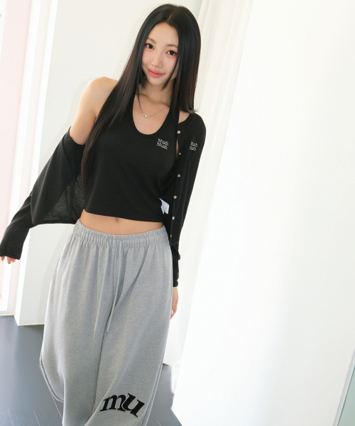 SIDE PATCH WIDE BANDING PANTS [GRAY]