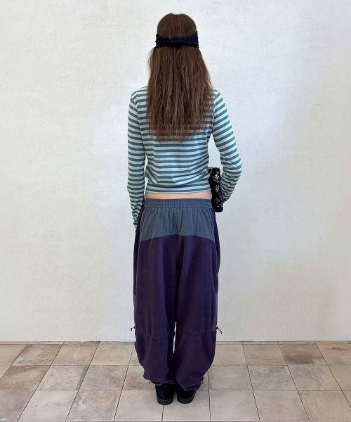 Fleece Colorblock Pants Deep Purple